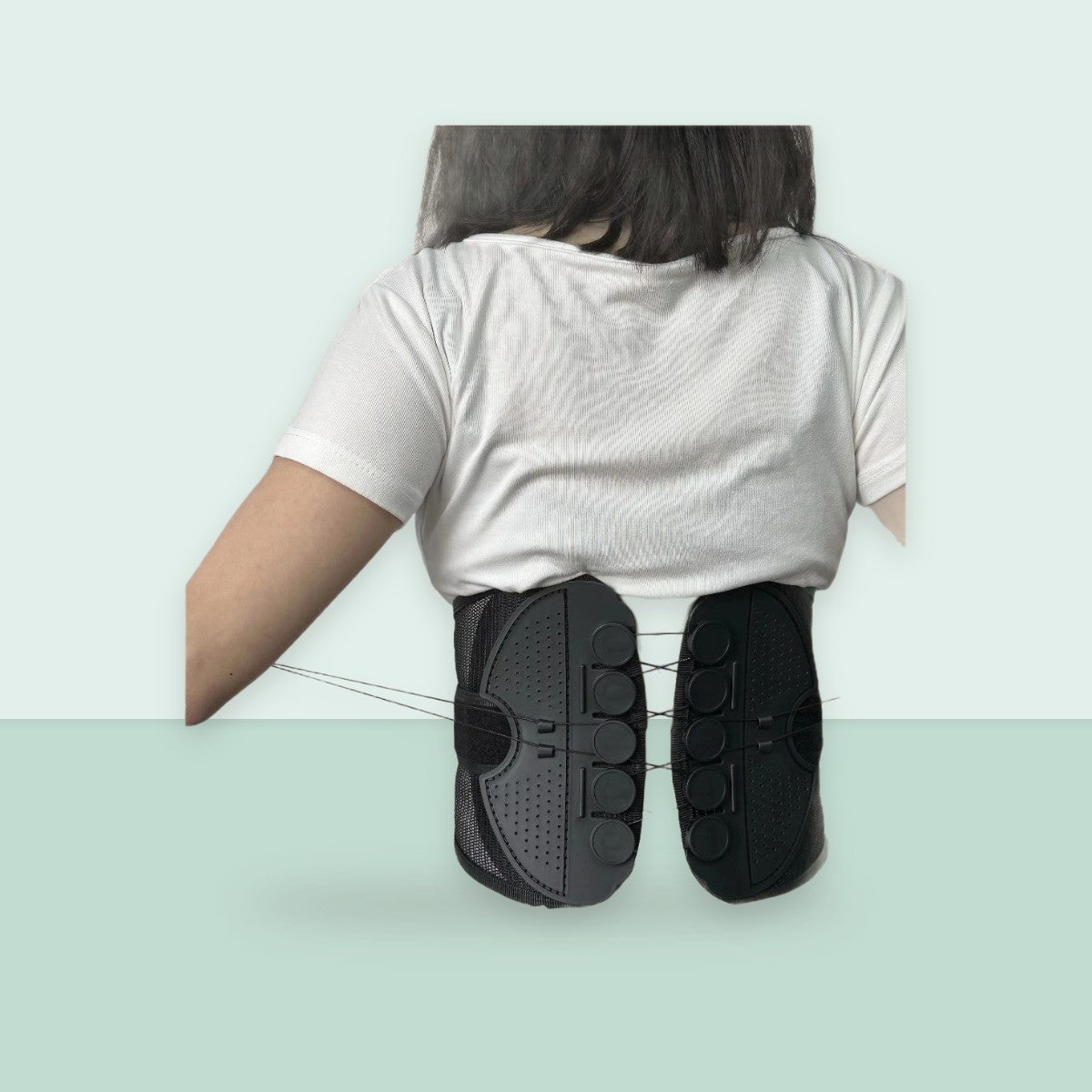 Faja lumbar ajustable con cordones de compresión